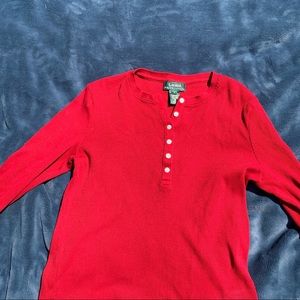 red long sleeve henley
